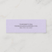 ラベンダーパープルリネンミニマルプロフェッショナル スキニー名刺 (裏面)