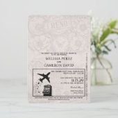 ラベンダーパープルレノパスポート結婚式招待状 招待状 (スタンド正面)