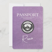 ラベンダーパープルレノパスポート結婚式招待状 招待状 (裏面)