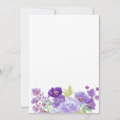 ラベンダーパープルワイルドフラワースウィート16誕生日 招待状 (裏面)