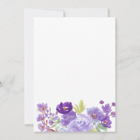 ラベンダーパープルワイルドフラワースウィート16誕生日 招待状 (裏面)