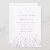 ラベンダーパープルワイルドフラワーズ結婚式招待状 招待状 (正面/裏面)