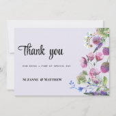 ラベンダーパープルワイルドフラワー春ありがとう 招待状 (正面)