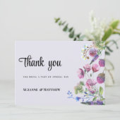 ラベンダーパープルワイルドフラワー春ありがとう 招待状 (スタンド正面)