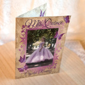 ラベンダーパープルヴィンテージキンセアニェラ招待状 カード