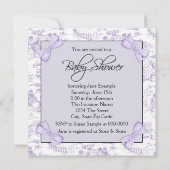 ラベンダーパープルヴィンテージトイレベビーガールシャワー 招待状 (裏面)