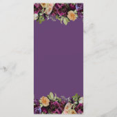 ラベンダーパープルヴィンテージフローラエレガントな結婚式 メニュー (裏面)