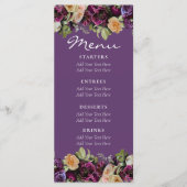 ラベンダーパープルヴィンテージフローラエレガントな結婚式 メニュー (正面)