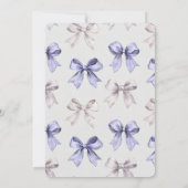 ラベンダーパープル弓ベビーシャワー 招待状 (裏面)