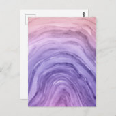 ラベンダーパープル抽象芸術アゲートウォーターカラーアート ポストカード (正面/裏面)