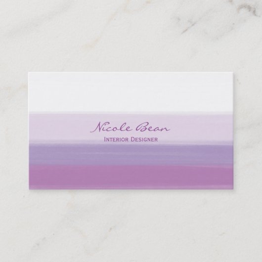 ラベンダーパープル水彩モダン名刺 名刺 (正面)