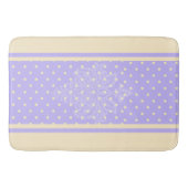 ラベンダーパープル水玉模様とイエローバスマット バスマット (正面)
