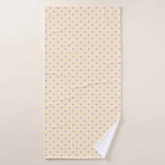 ラベンダーパープル水玉模様と黄色 バスタオル (バスタオル)