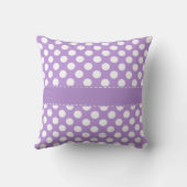 ラベンダーパープル水玉模様 クッション (裏面)