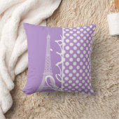 ラベンダーパープル水玉模様;パリ クッション (ブランケット)