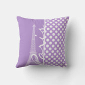 ラベンダーパープル水玉模様;パリ クッション (裏面)