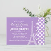 ラベンダーパープル水玉模様;パリ 招待状 (スタンド正面)