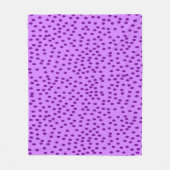 ラベンダーパープル水玉模様 フリースブランケット (正面)