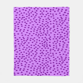 ラベンダーパープル水玉模様 フリースブランケット