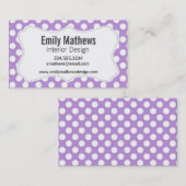 ラベンダーパープル水玉模様 名刺 (正面/裏面)