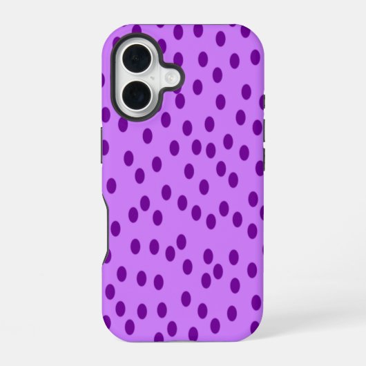 ラベンダーパープル水玉  iPhone 16ケース (裏面)