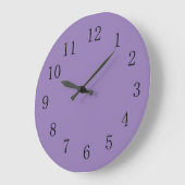 ラベンダーパープル無地のカラー ラージ壁時計 (傾斜)