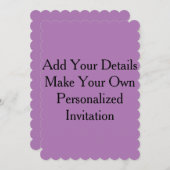 ラベンダーパープル独自の招待状を作成空白の 招待状 (正面/裏面)