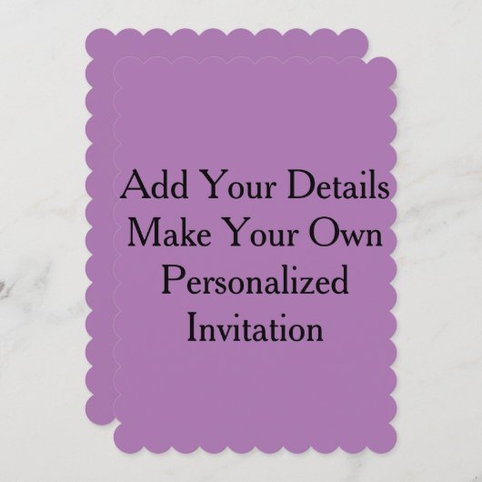 ラベンダーパープル独自の招待状を作成空白の 招待状 (正面/裏面)