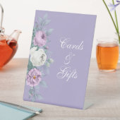 ラベンダーパープル結婚のペデスタルサイン 台座サイン (インサイチュ)