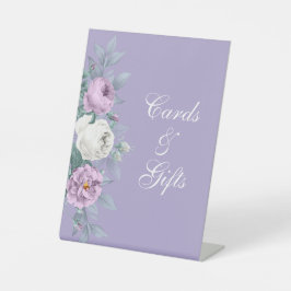 ラベンダーパープル結婚のペデスタルサイン 台座サイン