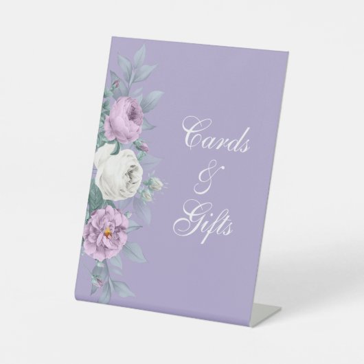 ラベンダーパープル結婚のペデスタルサイン 台座サイン (正面)