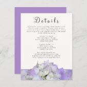 ラベンダーパープル結婚の詳細エンクロージャカード エンクロージャーカード (正面/裏面)
