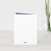 ラベンダーパープル結婚ズ植物学 サンキューカード (裏面)