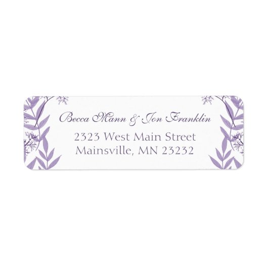 ラベンダーパープル結婚ズ植物学 ラベル (正面)