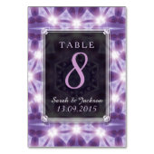 ラベンダーパープル結婚魔法のテーブル番号カード テーブルナンバー (正面)