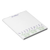 ラベンダーパープル花の水色ハーブ ノートパッド (アングル)