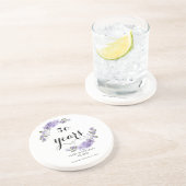 ラベンダーパープル花模様結婚50周年 コースター (側面)