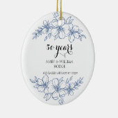 ラベンダーパープル花模様結婚50周年 セラミックオーナメント (右)