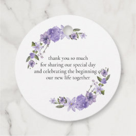 ラベンダーパープル花模様結婚50周年 フェイバータグ