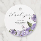 ラベンダーパープル花模様結婚50周年 フェイバータグ (正面)