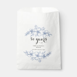 ラベンダーパープル花模様結婚50周年 フェイバーバッグ