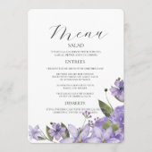 ラベンダーパープル花模様結婚50周年 メニュー (正面)