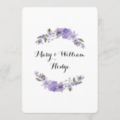 ラベンダーパープル花模様結婚50周年 メニュー (裏面)