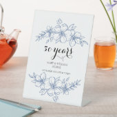 ラベンダーパープル花模様結婚50周年 台座サイン (インサイチュ)