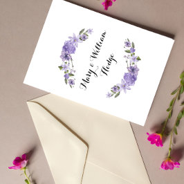 ラベンダーパープル花模様結婚50周年 招待状