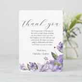 ラベンダーパープル花模様50結婚th's Thank You 招待状 (スタンド正面)