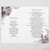 ラベンダーパープル花葬儀プログラム チラシ (裏面)