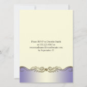 ラベンダーパープル華美金ゴールドスク結婚ロールズI 招待状 (裏面)