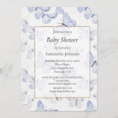 ラベンダーパープル蝶ベビーシャワー 招待状 (正面/裏面)