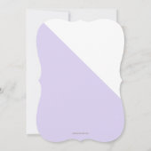 ラベンダーパープル金ゴールドクロスバプテスマ1st誕生日 招待状 (裏面)